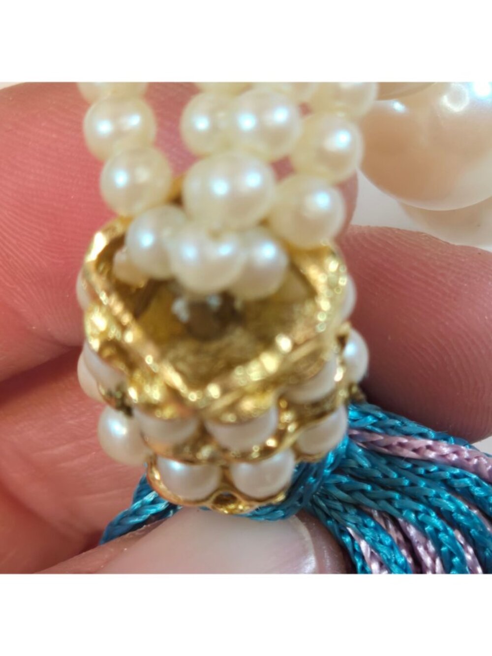 Vintage Cadoro Faux Pearl Tassel Necklace Bold Flapper Statement Jewelry 31 Inch - Picture 11 of 14